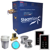 SteamSpa Royal 12 KW QuickStart Acu-Steam Bath Generator Package with Built-in Auto Drain in Polished Chrome RYT1200CH-A