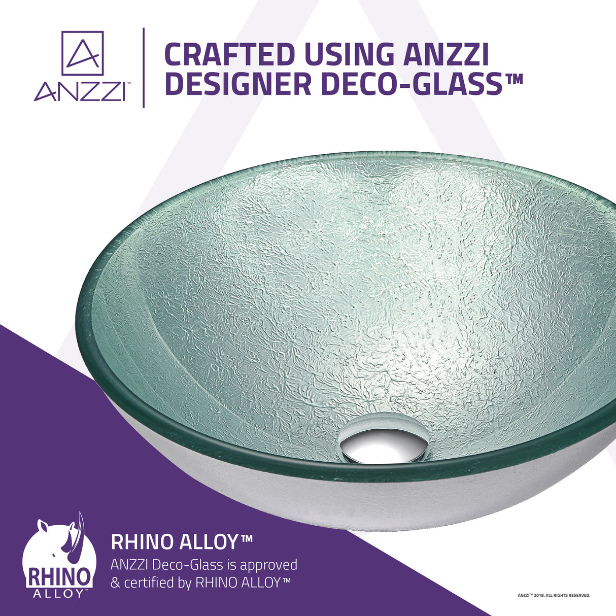 ANZZI LS-AZ055-R Series Deco-Glass Vessel Sink in Churning Silver