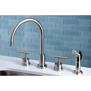 Kingston Brass KS8728CML Widespread Kitchen Faucet, Brushed Nickel