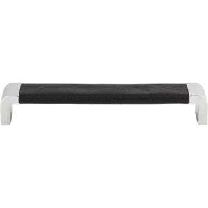 Atlas Homewares Paradigm Pull 6 5/16 Inch (c-c) CH & Black Leather