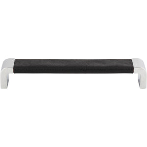 Atlas Homewares Paradigm Pull 6 5/16 Inch (c-c) CH & Black Leather