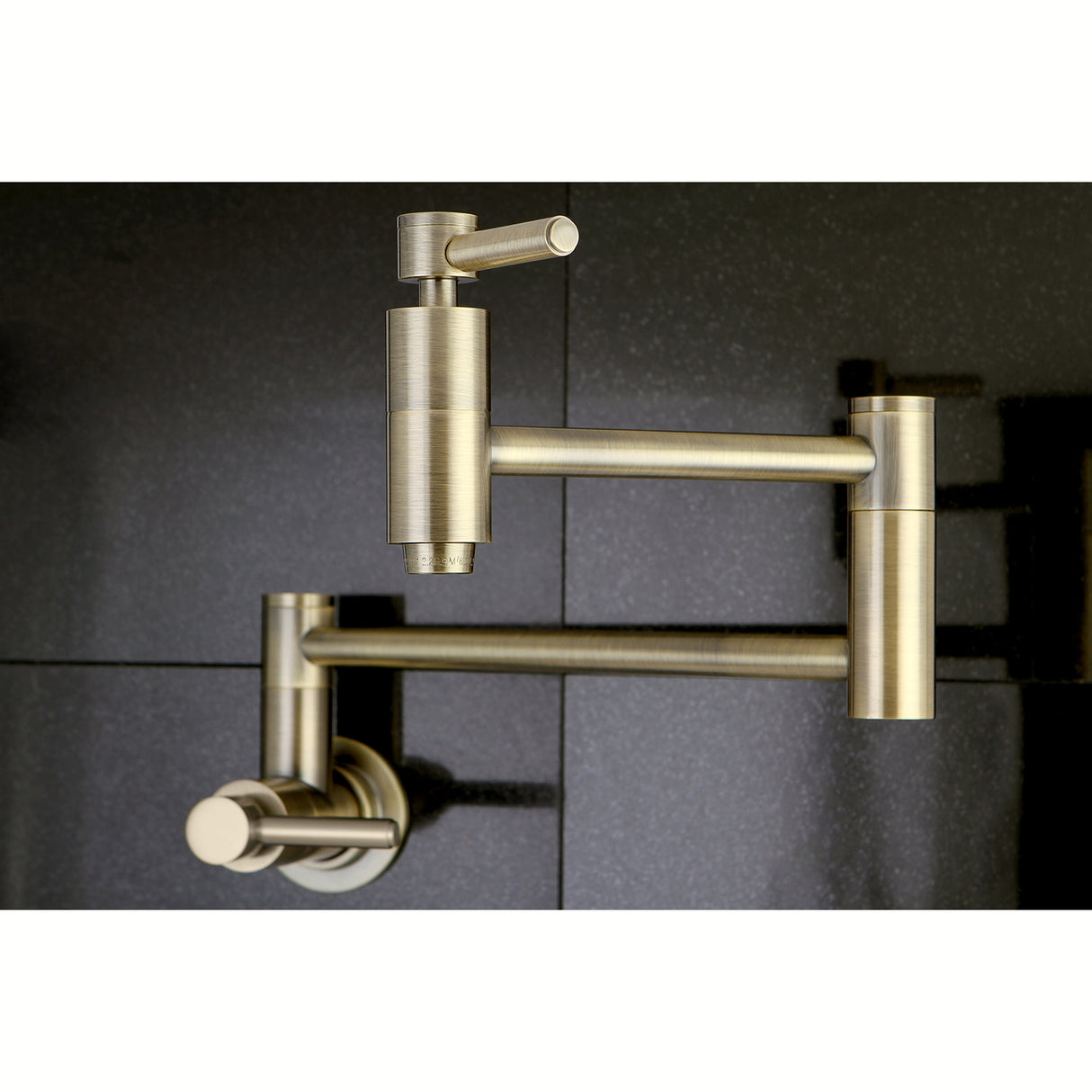 Kingston Brass KS8103DL Concord Wall Mount Pot Filler Kitchen Faucet, Antique Brass