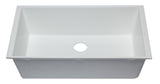 ALFI brand AB3322UM-W White 33" Single Bowl Undermount Granite Composite Kitchen Sink