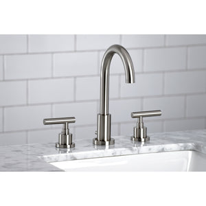 Kingston Brass FSC8928CML Manhattan Widespread Bathroom Faucet with Brass Pop-Up, Brushed Nickel