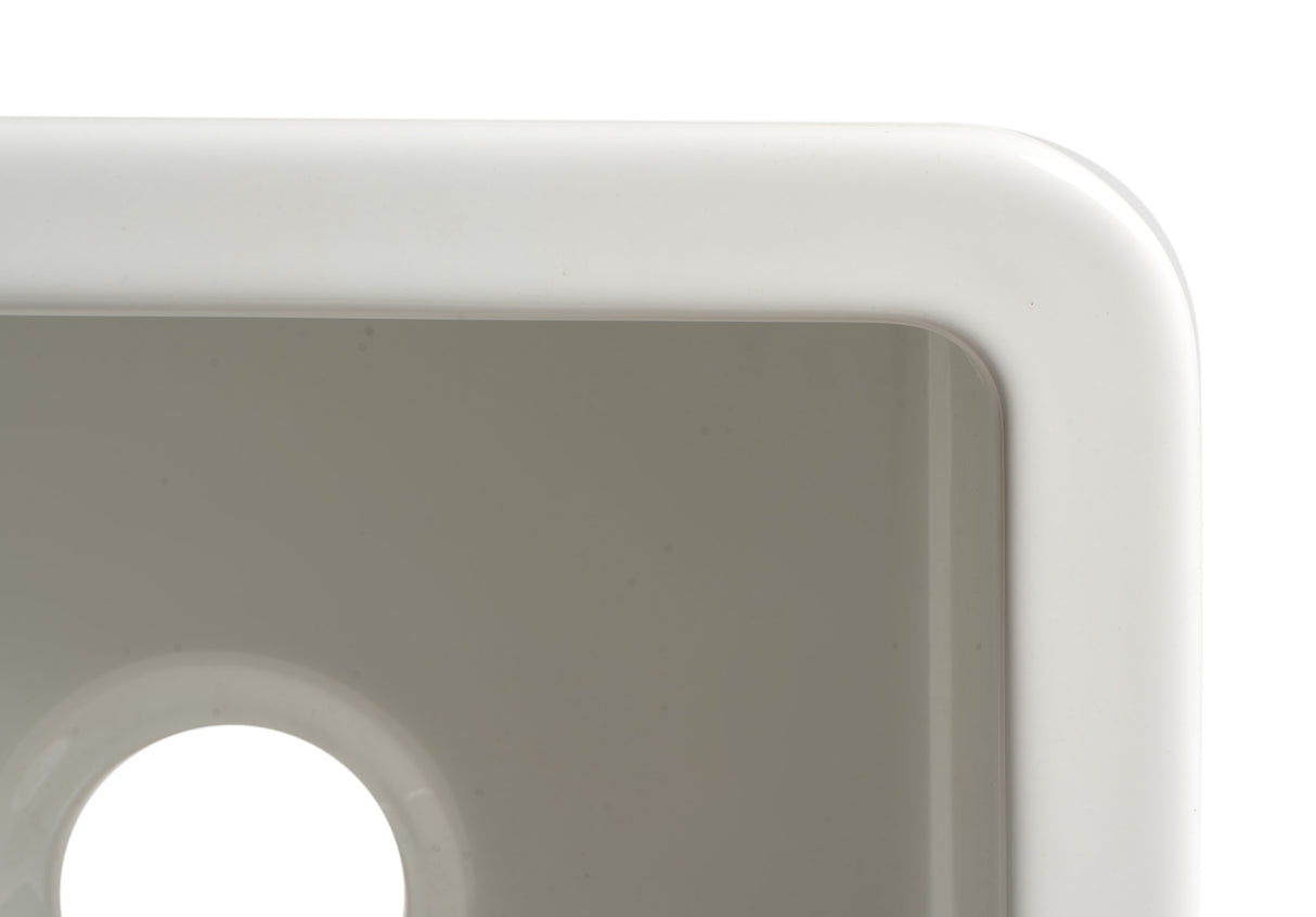 White Square 18" x 18" Undermount / Drop In Fireclay Prep Sink