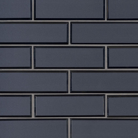 Vague blue subway 11.73X11.73 glass mesh mounted mosaic tile SMOT GLSST VAGBLUBEV6MM product shot multiple tiles angle view
