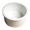 White Round 18" x 18" Undermount / Drop In Fireclay Prep Sink