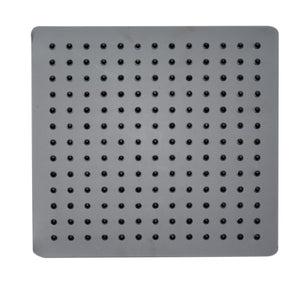 Matte Black Stainless Steel 12" Square Ultra-Thin Rain Shower Head