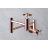 Kingston Brass KS810ZXAC Millennium Wall Mount Pot Filler Kitchen Faucet, Antique Copper