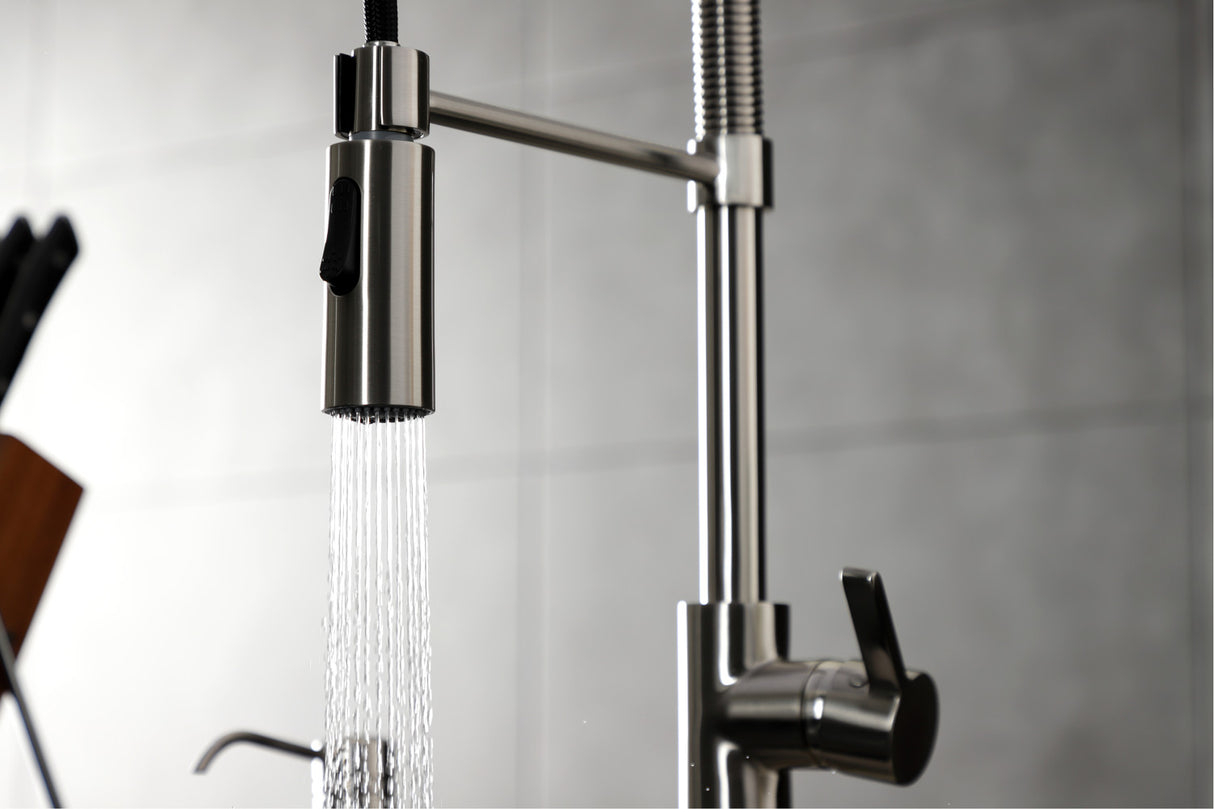 Gourmetier LS8778CTL Continental Single-Handle Pre-Rinse Kitchen Faucet, Brushed Nickel