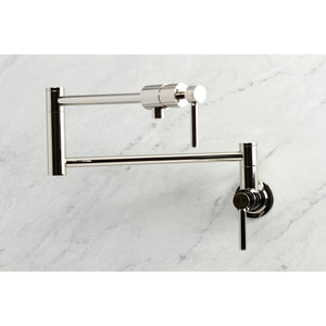 Kingston Brass KS4106DL Concord Wall Mount Pot Filler, Polished Nickel