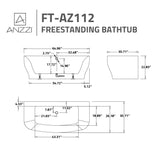 ANZZI FT-AZ112 Bank Series 5.41 ft. Freestanding Bathtub in White