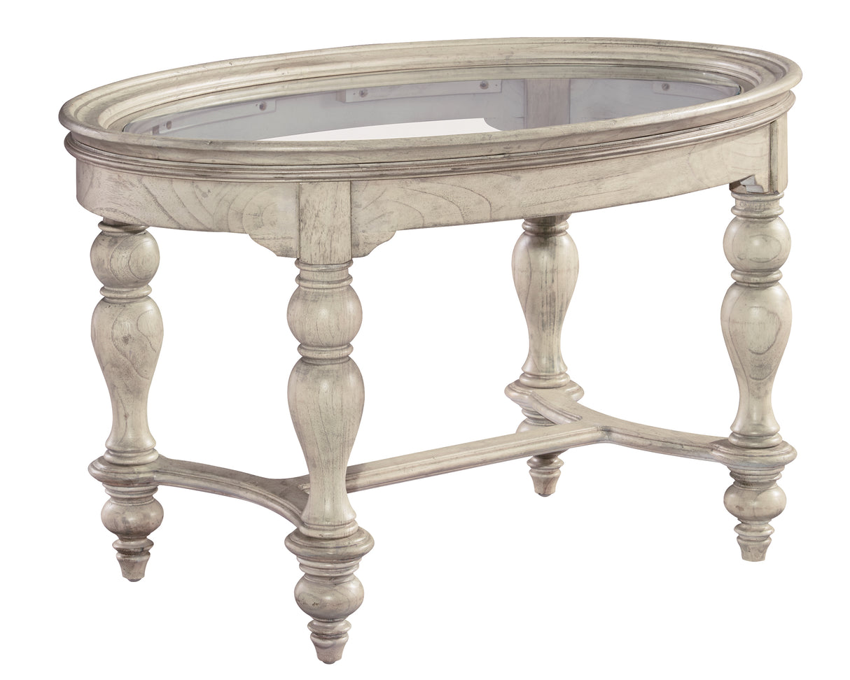 Hekman 12200LN Homestead 35.75in. x 23.75in. x 21.75in. Oval Glass Top Coffee Table