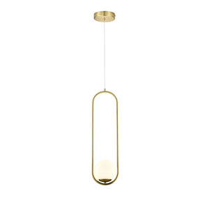 VONN Capri VCP2105AB 7" Integrated LED ETL Certified Height Adjustable Pendant Light with Glass Shade, Antique Brass