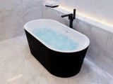 ANZZI FT-AZ098BK Chand 67 in. Acrylic Flatbottom Freestanding Bathtub in Black