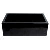 ALFI brand AB3018HS-BG 30" Black Gloss Reversible Smooth / Fluted Single Bowl Fireclay Farm Sink