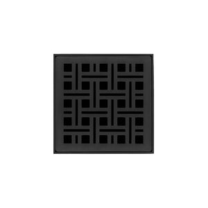 Infinity Drain VD 4-2I 4” x 4” VD 4 - Strainer - Weave Pattern & 2" Throat w/Cast Iron Drain Body 2” Outlet