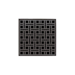 Infinity Drain VDB 5-A 5” x 5” VD 5 - Strainer - Lines Pattern & 2" Throat w/ABS Bonded Flange 2”, 3”, & 4” Outlet