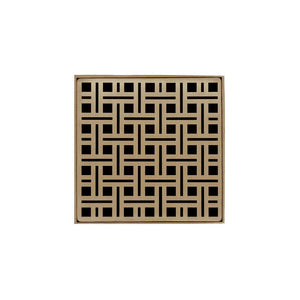 Infinity Drain VDB 5-A 5” x 5” VD 5 - Strainer - Lines Pattern & 2" Throat w/ABS Bonded Flange 2”, 3”, & 4” Outlet