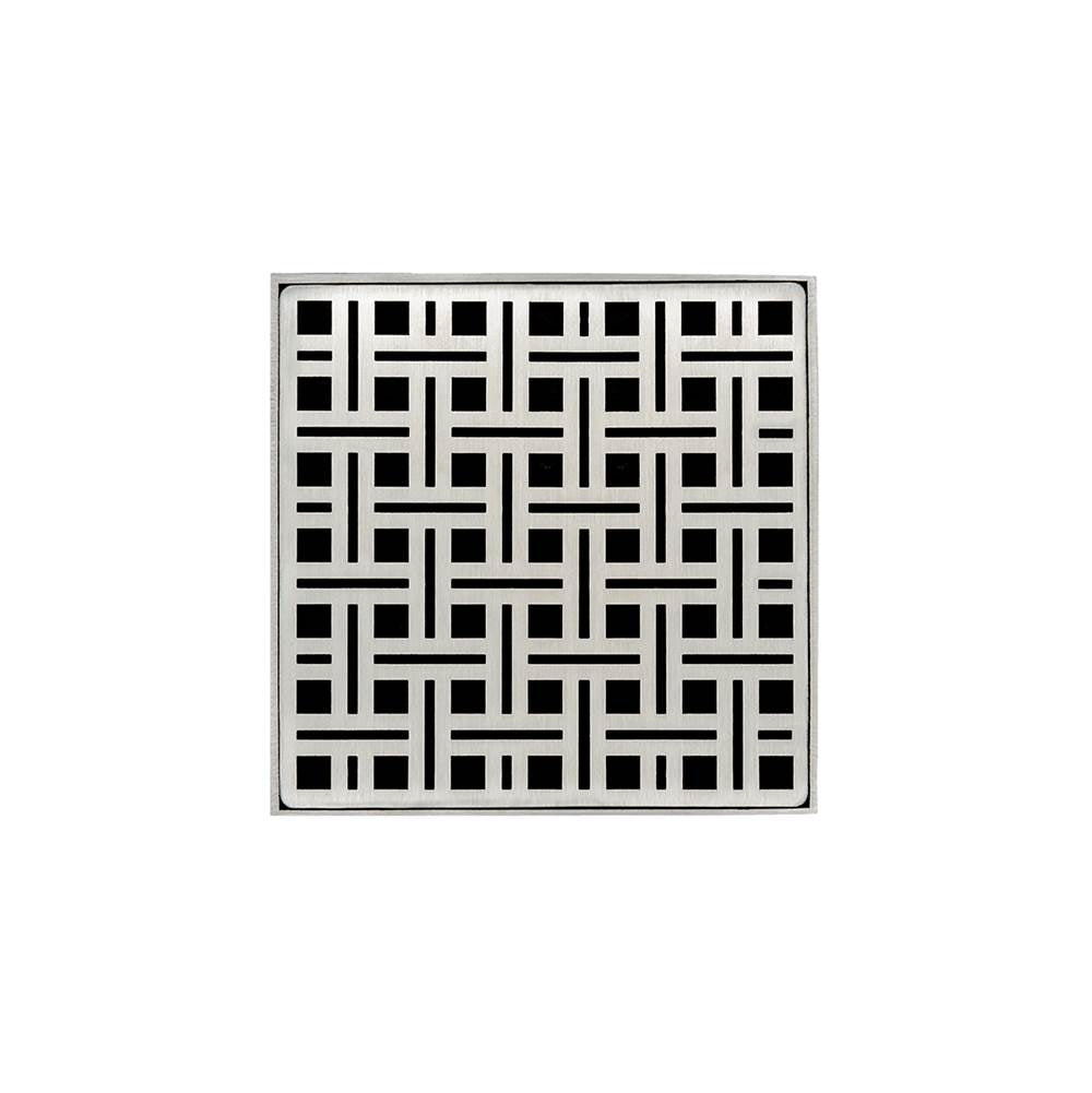 Infinity Drain VDB 5-A 5” x 5” VD 5 - Strainer - Lines Pattern & 2" Throat w/ABS Bonded Flange 2”, 3”, & 4” Outlet