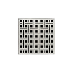 Infinity Drain VDB 5-A 5” x 5” VD 5 - Strainer - Lines Pattern & 2" Throat w/ABS Bonded Flange 2”, 3”, & 4” Outlet