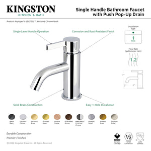 Fauceture LS8228CTL Continental Single-Handle Bathroom Faucet with Push Pop-Up, Brushed Nickel