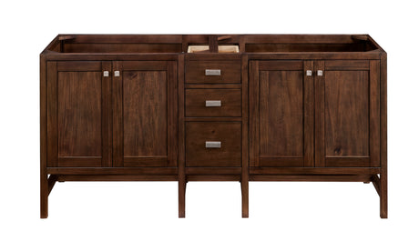 Addison 72" Double Vanity, Mid-Century Acacia w/ 3 CM Charcoal Soapstone Silestone Top