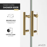 ANZZI SD-AZ15-01BG Enchant 70-in. x 60.4-in. Framed Sliding Shower Door in Brushed Gold