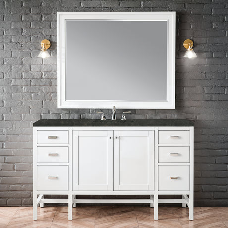Addison 60" Single Vanity, Glossy White, w/ 3 CM Phantome Eclos Top