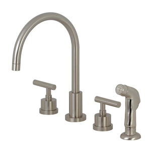 Kingston Brass KS8728CML Widespread Kitchen Faucet, Brushed Nickel