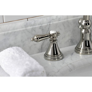 Kingston Brass KS2986BAL Heirloom Widespread Bathroom Faucet with Brass Pop-Up, Polished Nickel