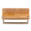 ALFI brand AB5510 12" Small Wooden Shelf with Chrome Towel Bar Bathroom Accessory