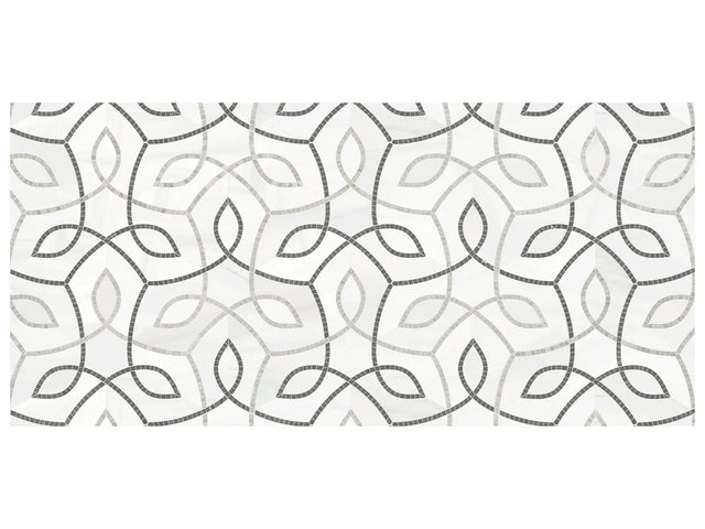 Anatolia Tile Utopio Vine Mist Honed W/ Polished Accents Natural Stone Waterjet Mosaic 5001-0414-0 Vine Mist - premium natural stone mosaic tile from Anatolia Tile, available at PoshHaus showroom in Keene, NH