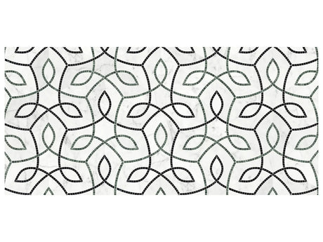 Anatolia Tile Utopio Vine Pine Honed W/ Polished Accents Natural Stone Waterjet Mosaic 5001-0415-0 Vine Pine - premium natural stone mosaic tile from Anatolia Tile, available at PoshHaus showroom in Keene, NH