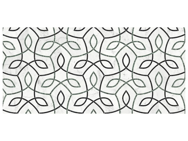Anatolia Tile Utopio Vine Pine Honed W/ Polished Accents Natural Stone Waterjet Mosaic 5001-0415-0 Vine Pine - premium natural stone mosaic tile from Anatolia Tile, available at PoshHaus showroom in Keene, NH