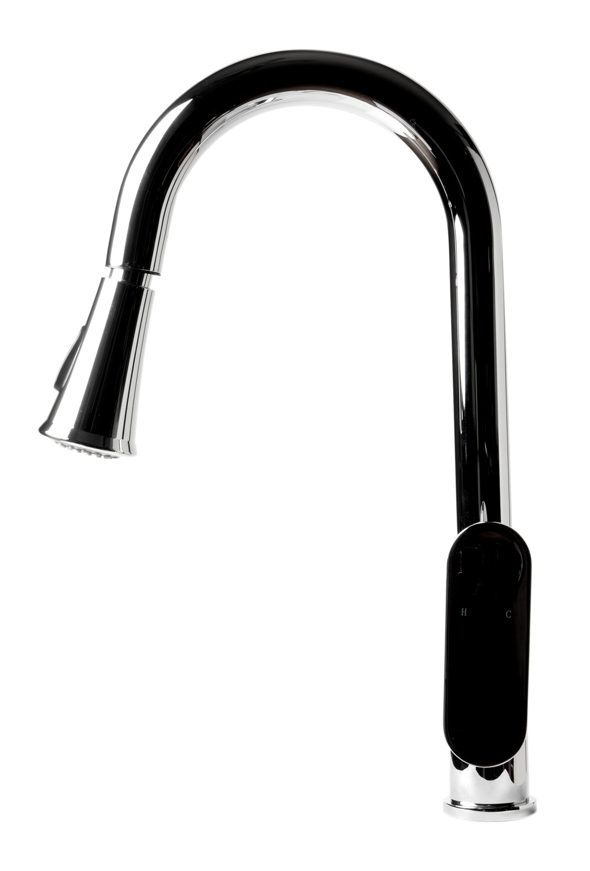 Polished Chrome Gooseneck Pull Down Kitchen Faucet