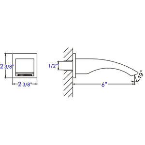 ALFI brand AB3301-PC Polished Chrome Curved Wallmounted Tub Filler Bathroom Spout