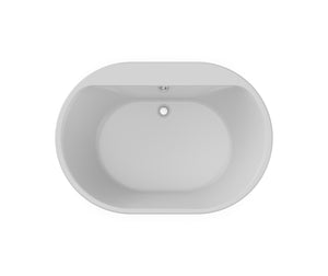 MAAX 103901-000-002-113 Brioso 6042 AcrylX Freestanding Center Drain Bathtub in White with Sterling Silver Skirt