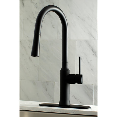Gourmetier LS2720NYL New York Single-Handle Pull-Down Kitchen Faucet, Matte Black