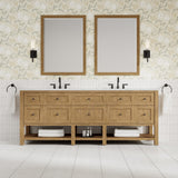 Breckenridge 84" Double Vanity, Light Natural Oak w/ 3 CM Eternal Jasmine Pearl Top