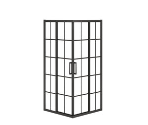 MAAX 137448-977-340-000 Radia Square 36 x 36 x 71 ½ in. 6 mm Sliding Shower Door for Corner Installation with French glass in Matte Black