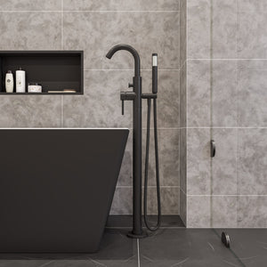 ALFI brand 24 x 12 Black Matte Stainless Steel Horizontal Single Shelf Bath Shower Niche