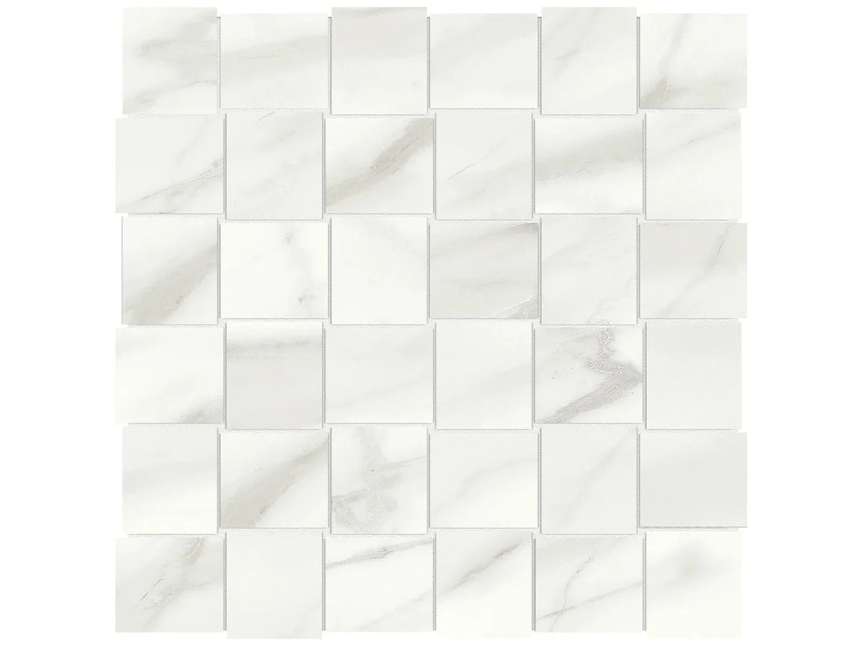 Anatolia Tile 2X2 Basketweave Mayfair Volakas Grigio Matte Porcelain Mosaics. 1 Sheet = .98 Sq. Ft. 4501-0133-1 Volakas Grigio 2x2 Basketweave Matte - premium natural stone mosaic tile from Anatolia Tile, available at PoshHaus showroom in Keene, NH