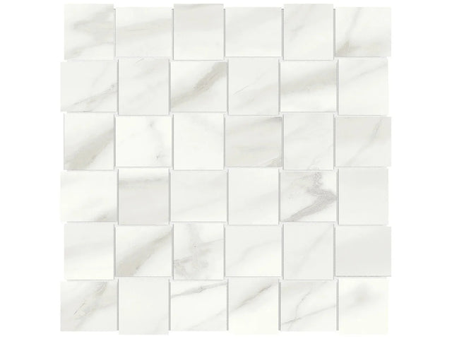 Anatolia Tile 2X2 Basketweave Mayfair Volakas Grigio Matte Porcelain Mosaics. 1 Sheet = .98 Sq. Ft. 4501-0133-1 Volakas Grigio 2x2 Basketweave Matte - premium natural stone mosaic tile from Anatolia Tile, available at PoshHaus showroom in Keene, NH