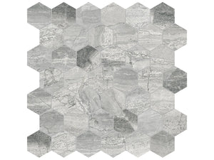 Anatolia Tile 2" Hex Volcana Notte Honed Marble Mosaic 5001-0324-0 * 1 Sheet = .99 Sqft * Volcana Notte Hexagon 2" - premium natural stone mosaic tile from Anatolia Tile, available at PoshHaus showroom in Keene, NH