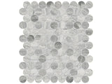 Anatolia Tile 1.25" Volcana Notte Penny Round Honed Marble Mosaic 5001-0327-0 * 1 Sheet = .99 Sqft * Volcana Notte Penny Round - premium natural stone mosaic tile from Anatolia Tile, available at PoshHaus showroom in Keene, NH