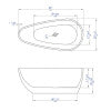 ALFI brand AB8862 59 inch Black & White Oval Acrylic Free Standing Soaking Bathtub
