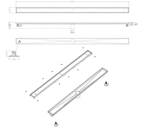 ALFI brand 59" Stainless Steel Linear Shower Drain with No Cover