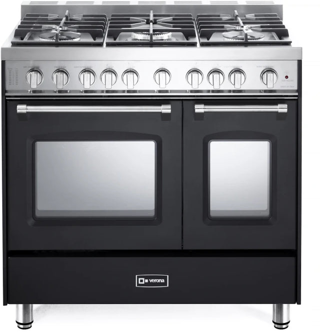 Verona VPFSGG365DE Prestige 36" Gas Double Oven Range - Matte Black ***OPEN BOX***