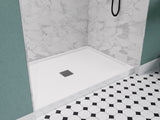 ANZZI SB-AZ103C ALEXANDER 48 in. x 32 in. Center Drain Shower Base in White